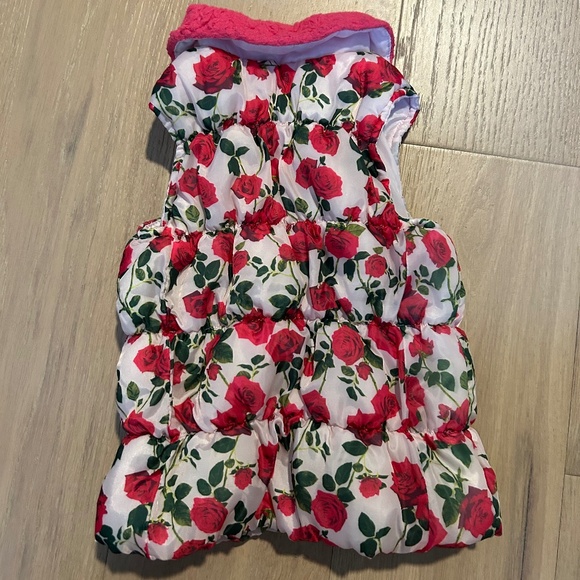Betsey Johnson Pink Rose Sleeveless Vest for Girls Size 3T Floral ~ Cozy! - Picture 2 of 4